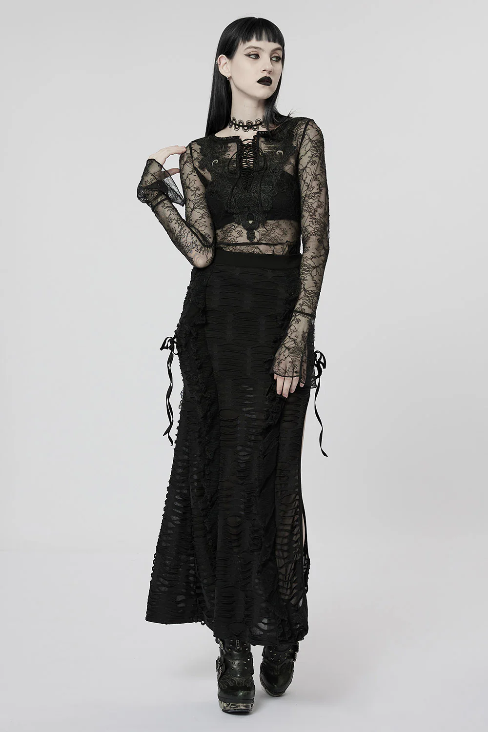 Mortician Maxi Slit Skirt - Image 5