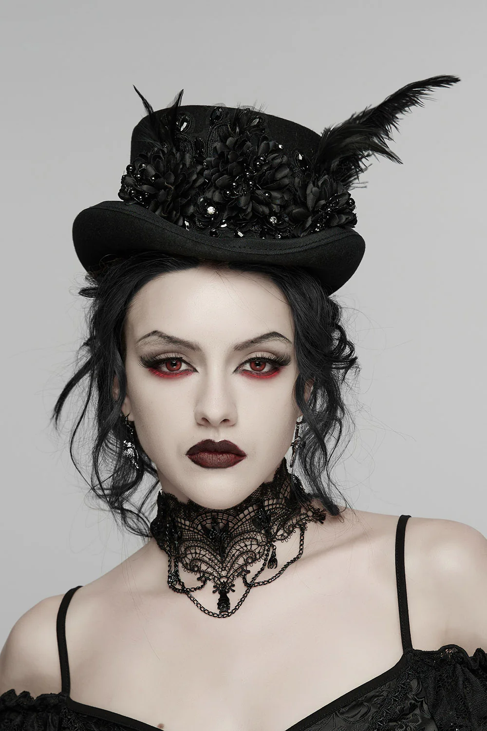 Mourning Bloom Victorian Top Hat - Image 2