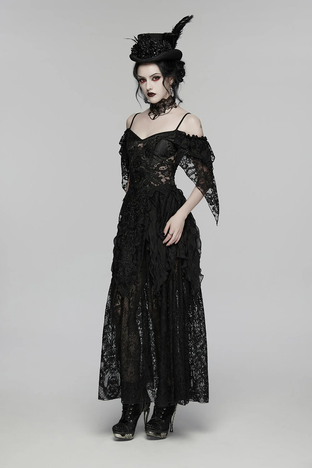 Mourning Bloom Victorian Top Hat - Image 7