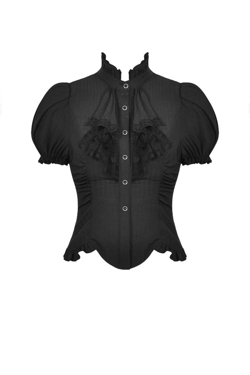 Mourning Hour Puffed Shoulder Top [Black]
