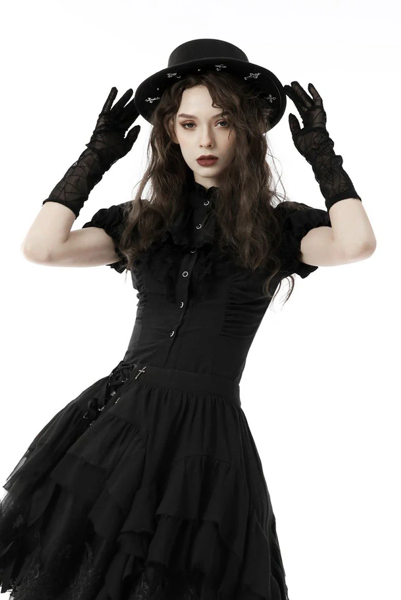 Mourning Hour Puffed Shoulder Top [Black] - Image 5