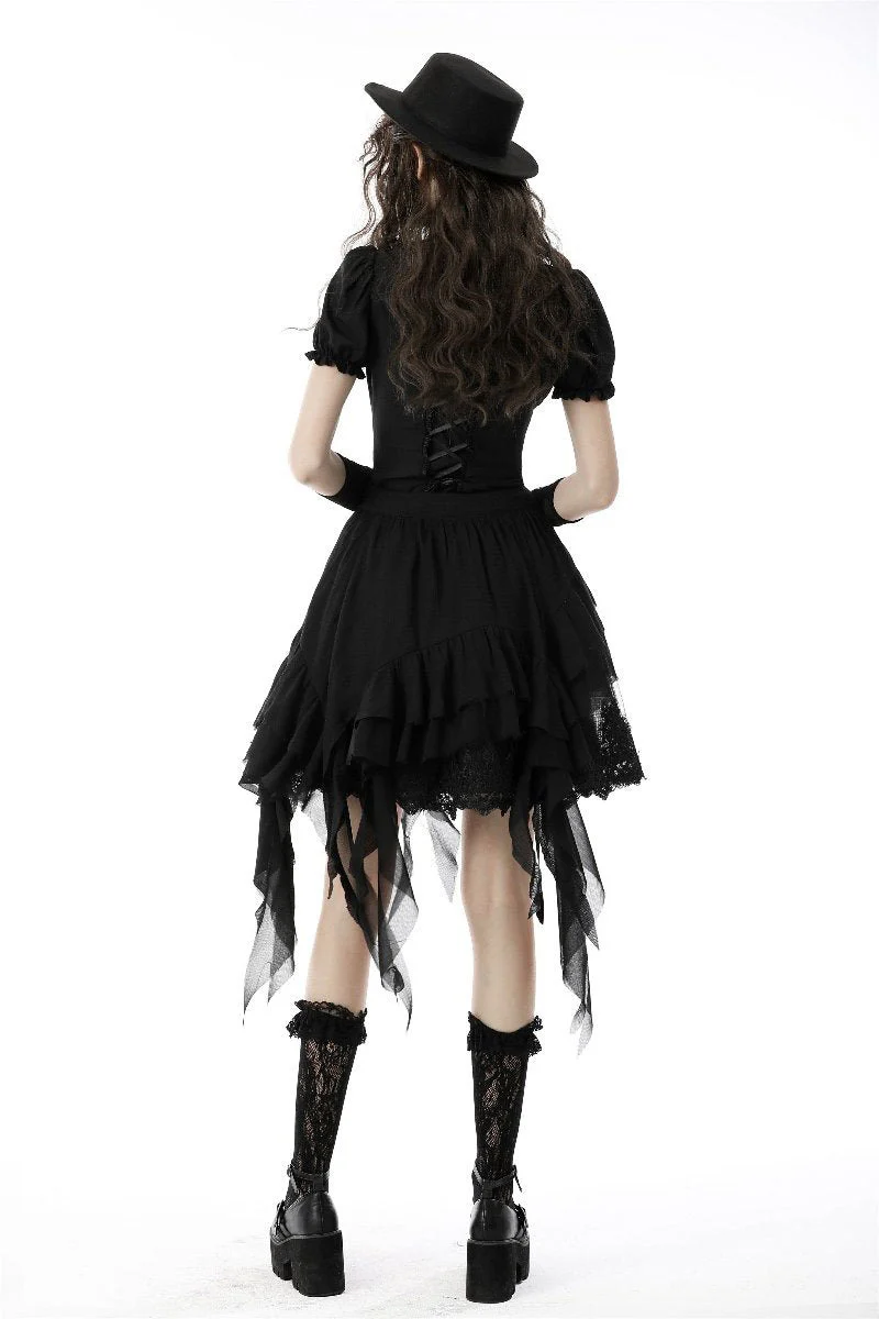 Mourning Hour Puffed Shoulder Top [Black] - Image 7