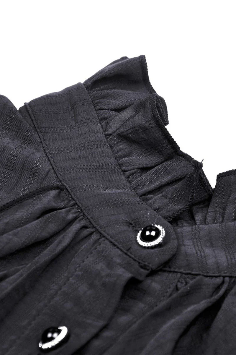 Mourning Hour Puffed Shoulder Top [Black] - Image 8
