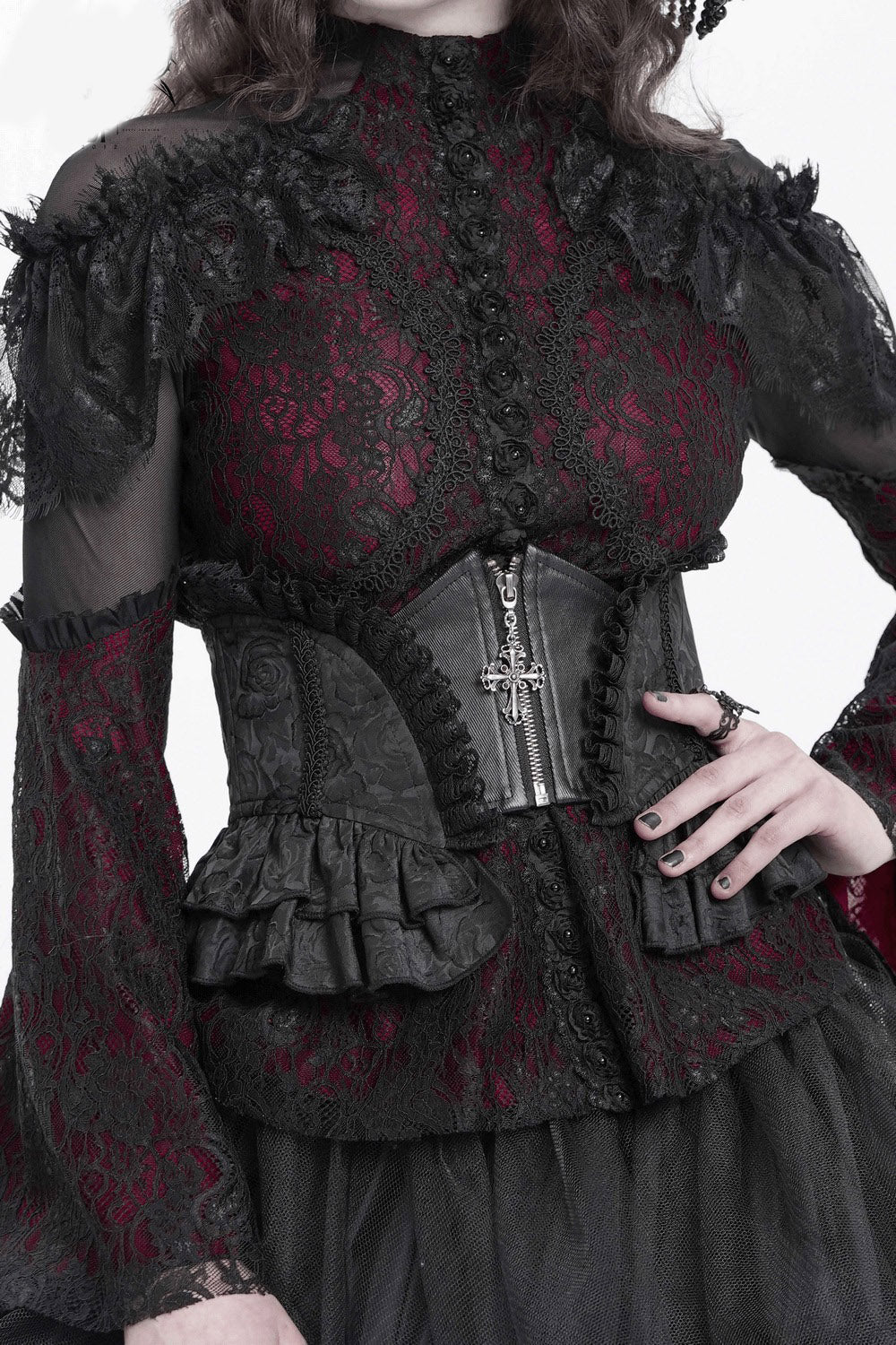 Mourning Hour Victorian Underbust Corset [Black]