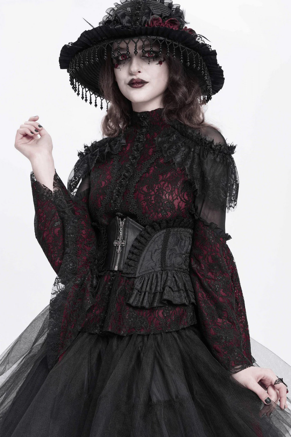 Mourning Hour Victorian Underbust Corset [Black] - Image 4