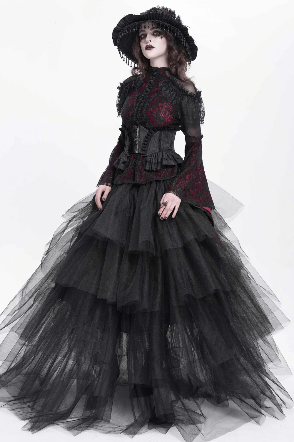 Mourning Hour Victorian Underbust Corset [Black] - Image 6