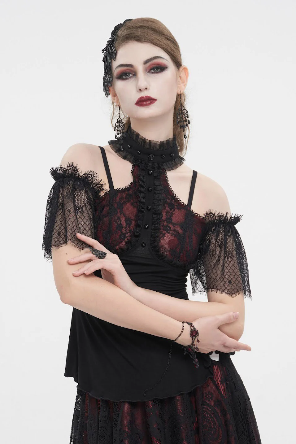 Mulberry Wine Off the Shoulder Blouse - Image 3