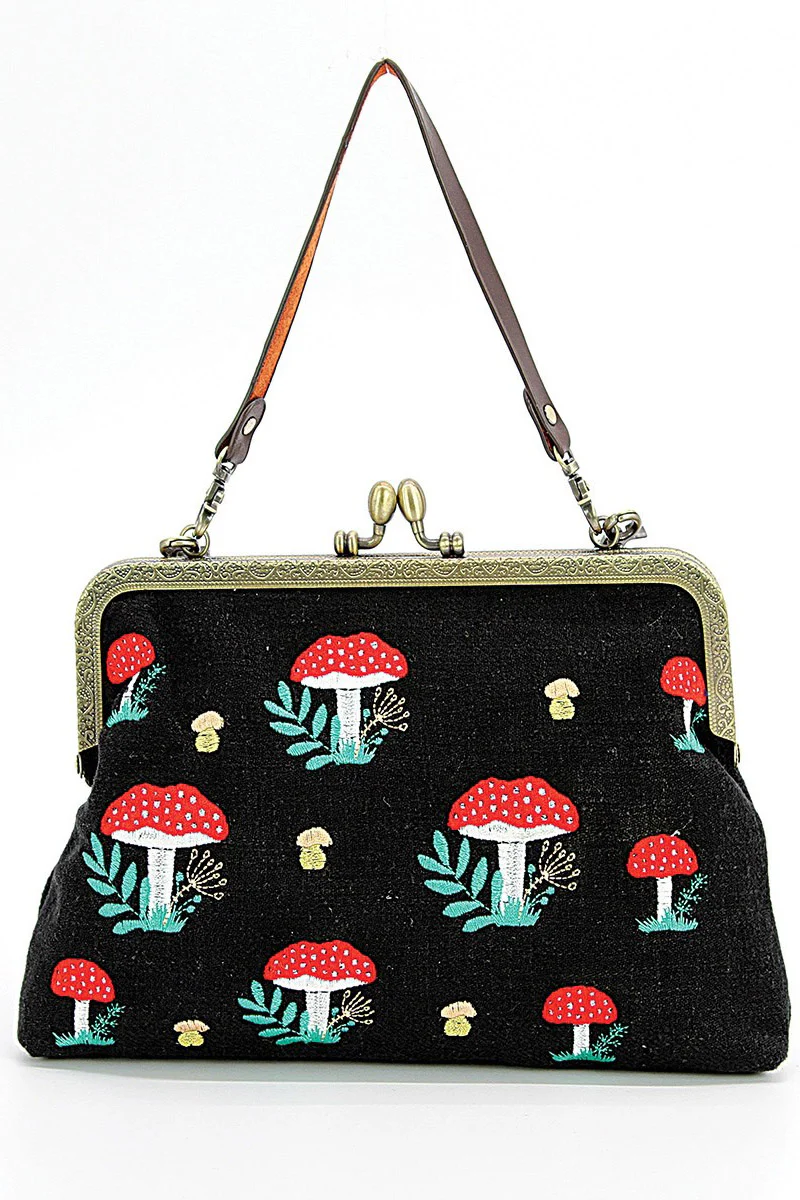 Mushrooms Kisslock Bag