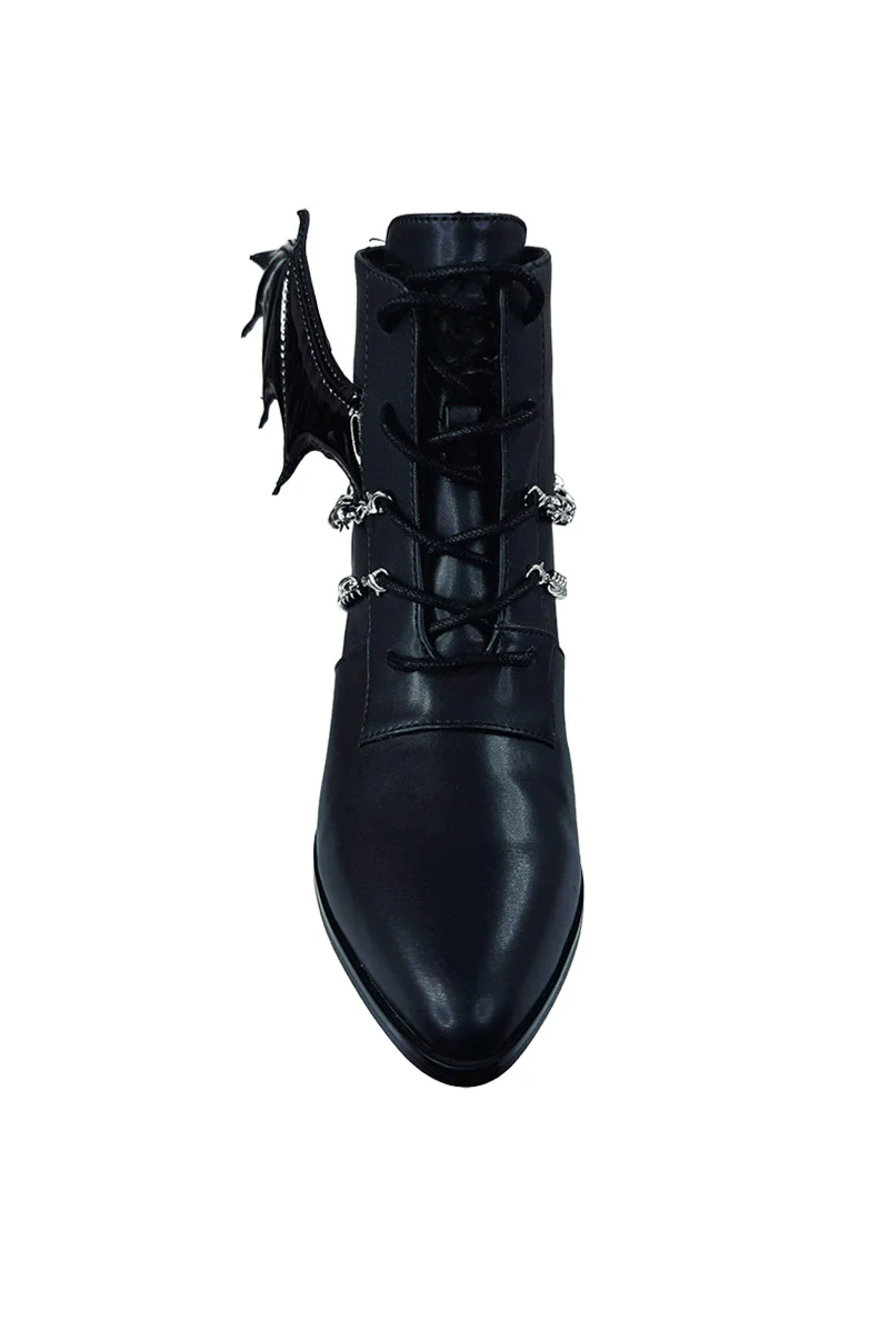 Nadja Bat Wing Boots [Black/Silver] - Image 3