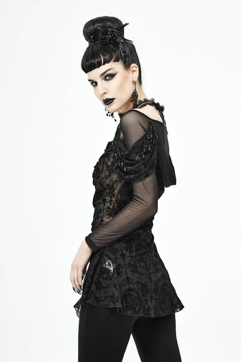 Netherworld Draped Shoulder Top - Image 2