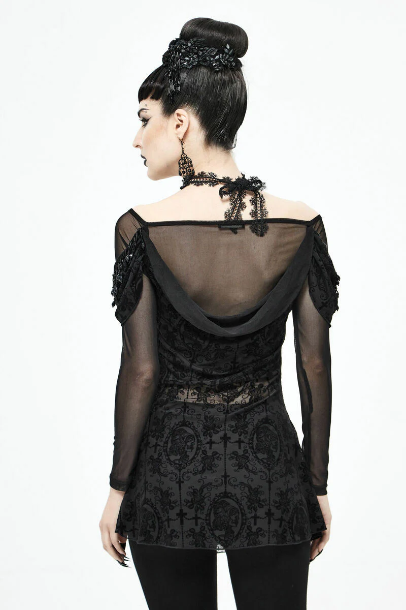 Netherworld Draped Shoulder Top - Image 3