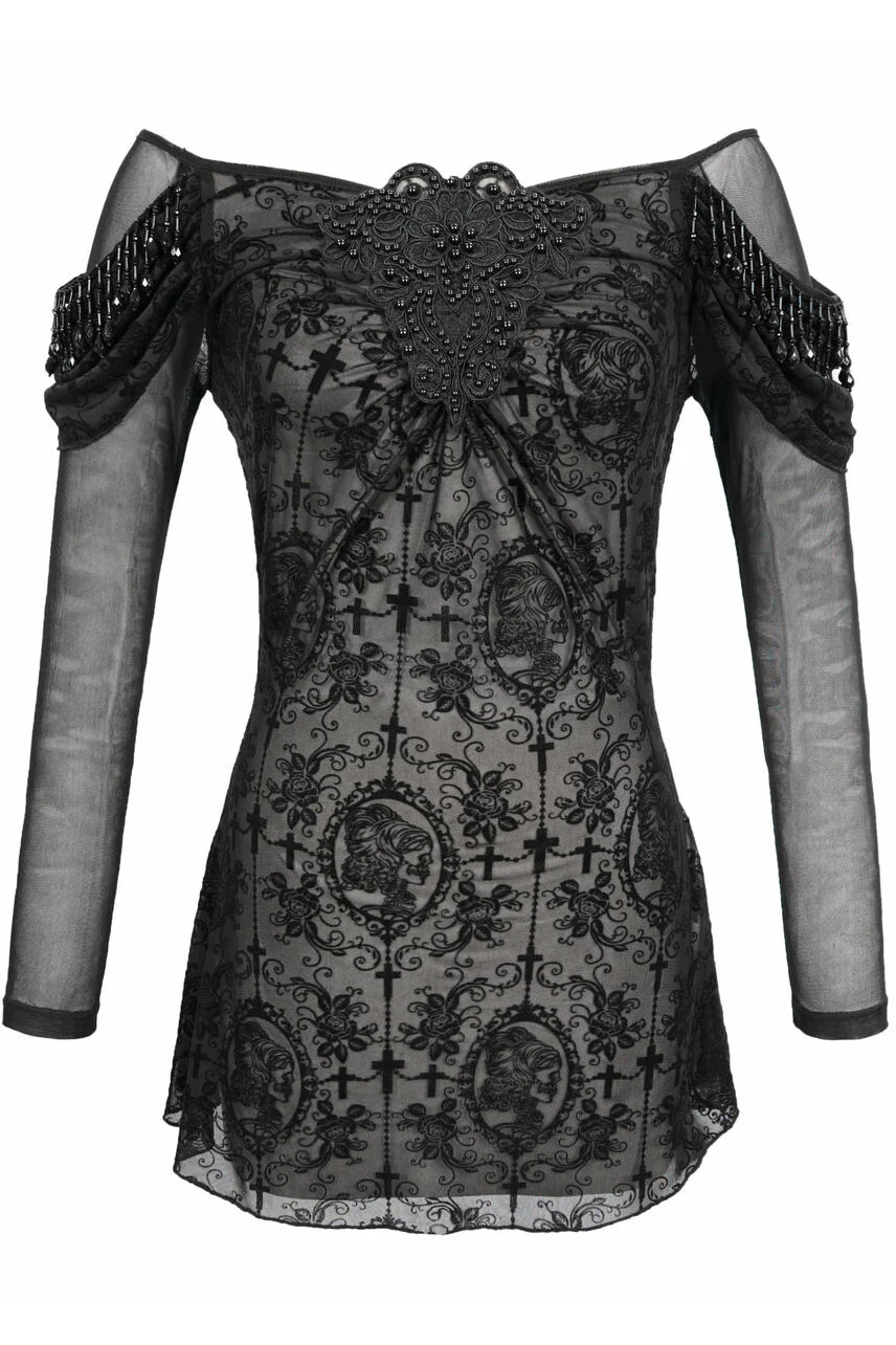 Netherworld Draped Shoulder Top - Image 8
