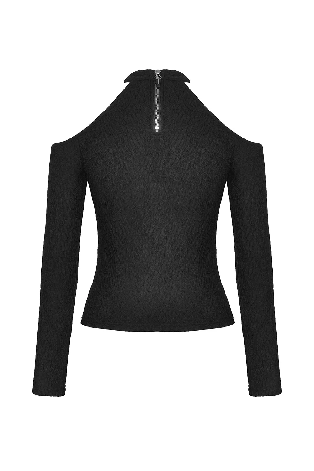 Nevermora Shoulder Cutout Punk Top - Image 7