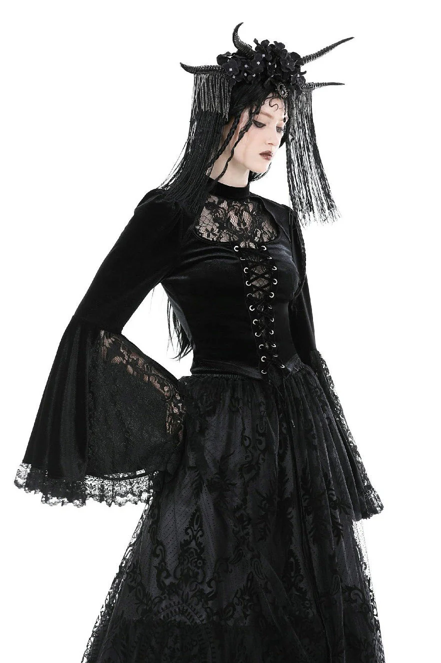 Night Sabbath Velvet Victorian Top - Image 3