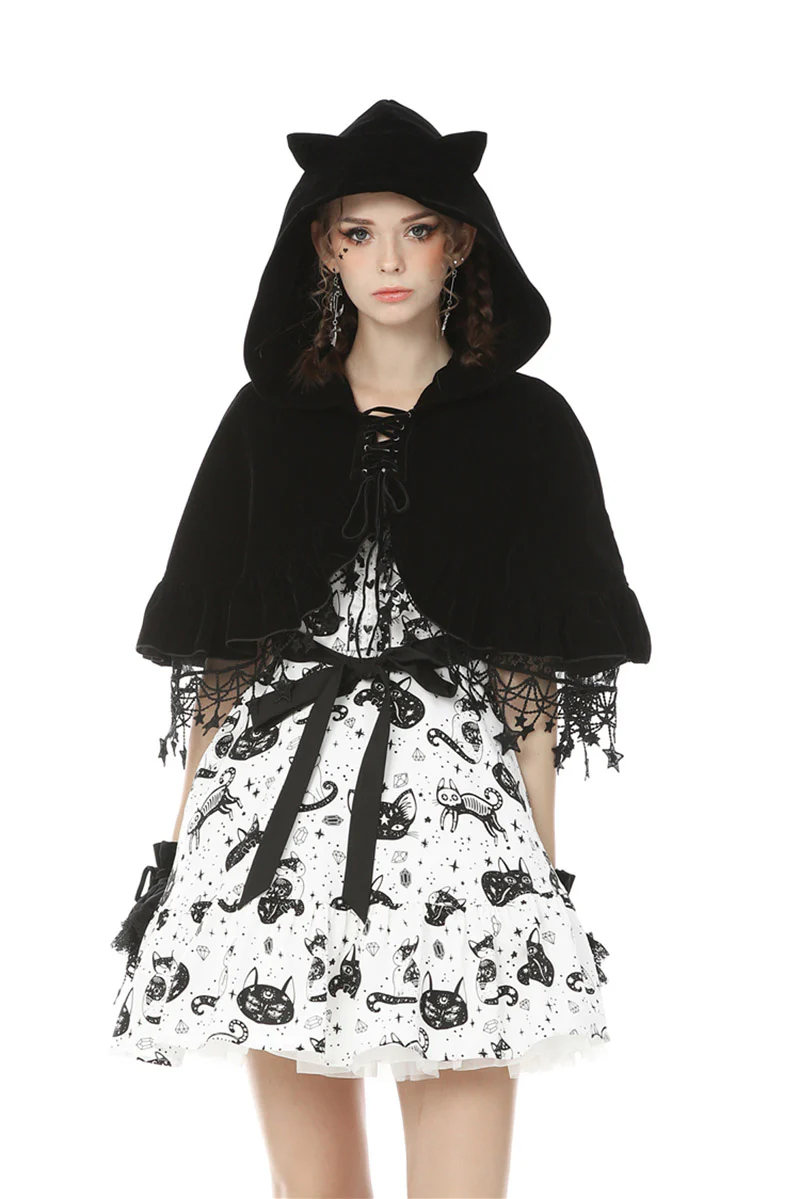 Night Creature Velvet Cat Cape - Image 9