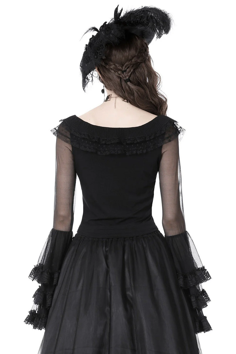 Night Éternelle Flared Lace Sleeve Top - Image 4