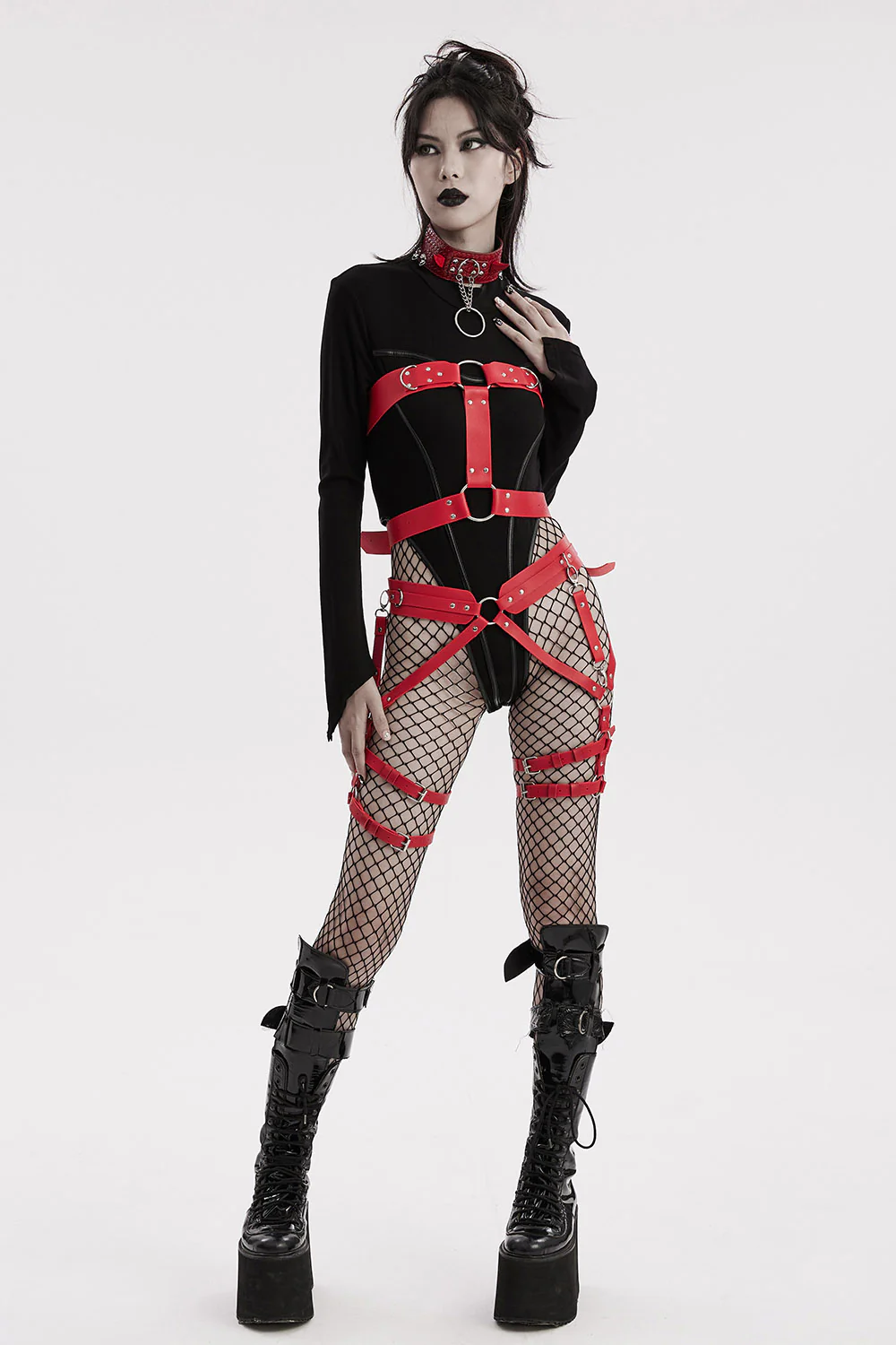 No Pulse Waist & Leg Harness [RED] - Image 2