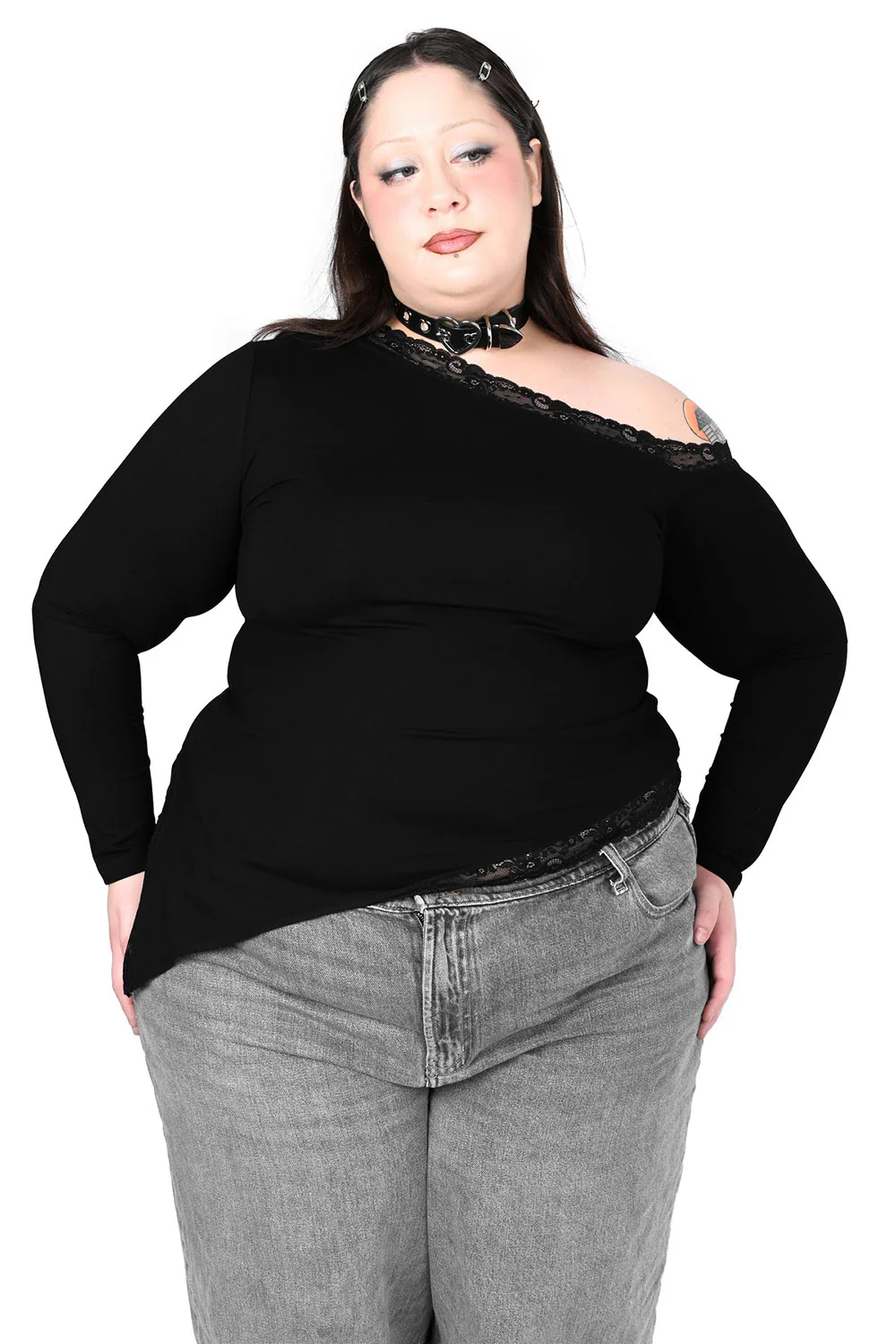 Off the Shoulder Long Sleeve Top - Image 2