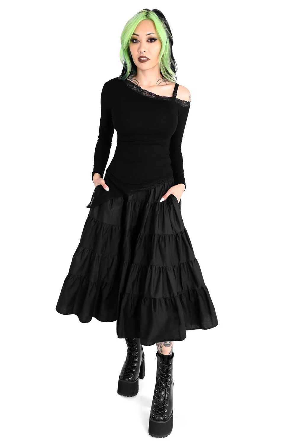 Off the Shoulder Long Sleeve Top - Image 4