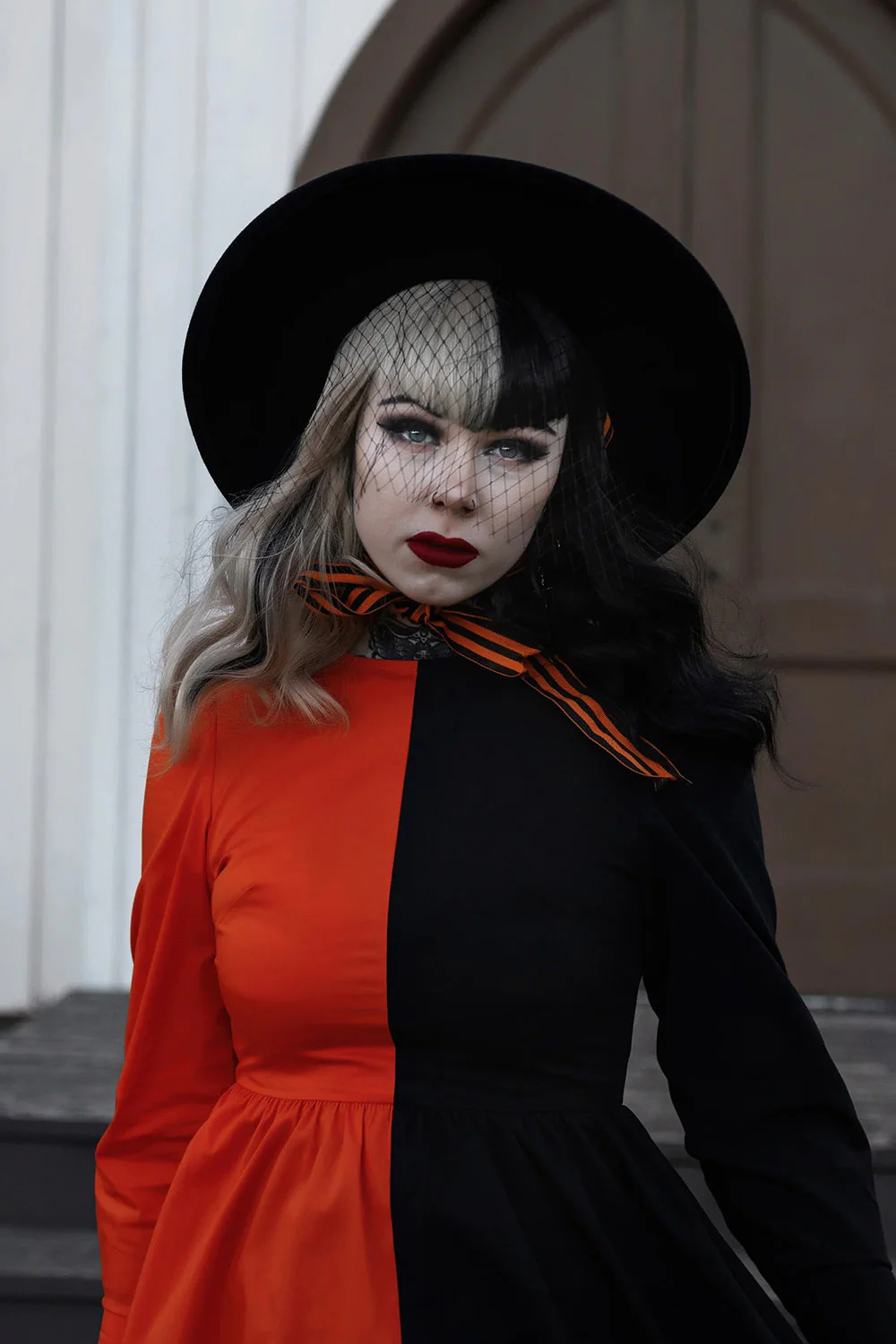 Orange Nightmare Veiled Hat - Image 9