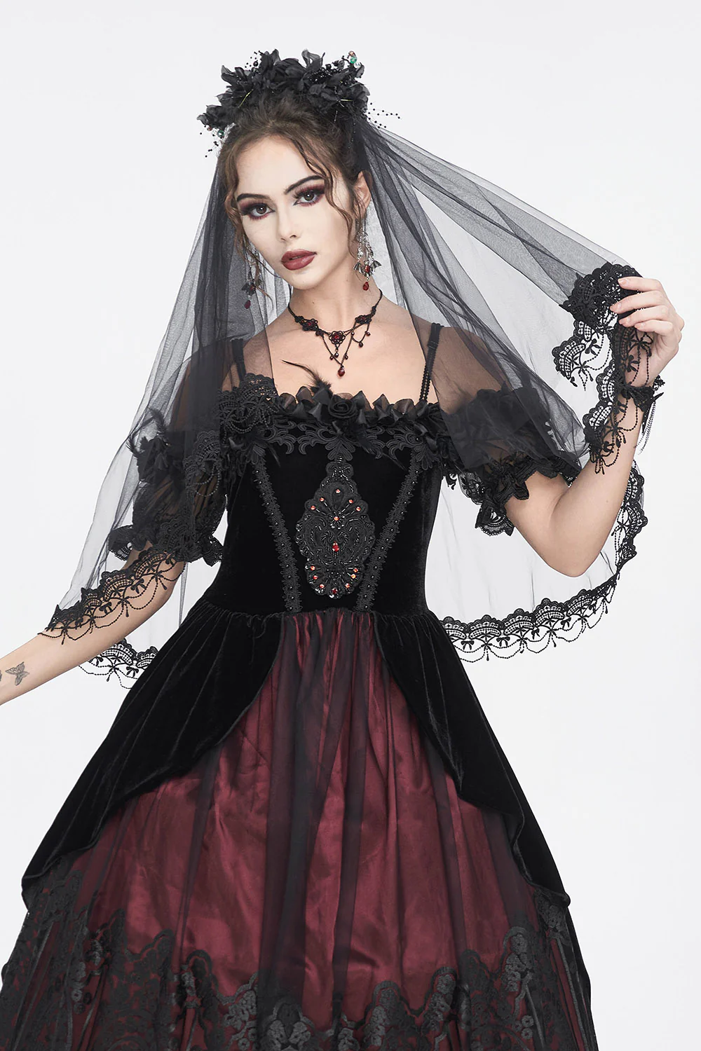 Our Lady Muerte Gothic Veil - Image 2