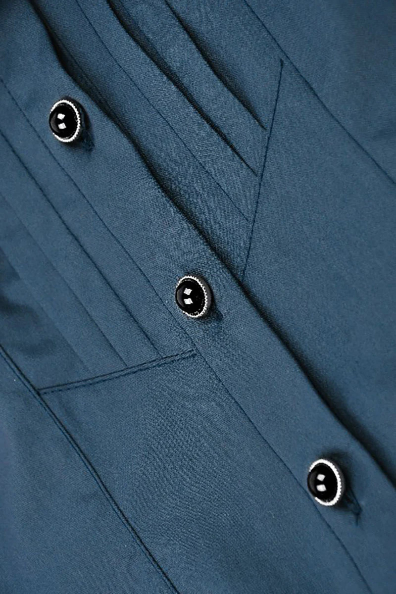 Pale Blue Victorian Goth Button Up Blouse - Image 7