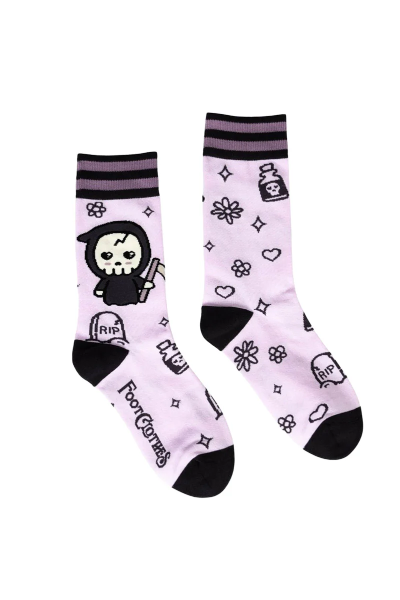 Pastel Goth Grim Reaper Crew Socks - Image 3