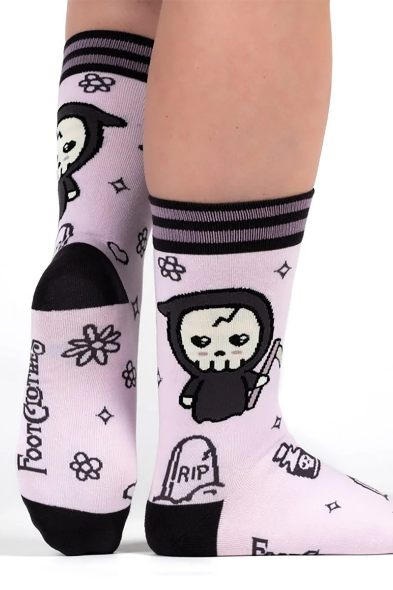Pastel Goth Grim Reaper Crew Socks - Image 4