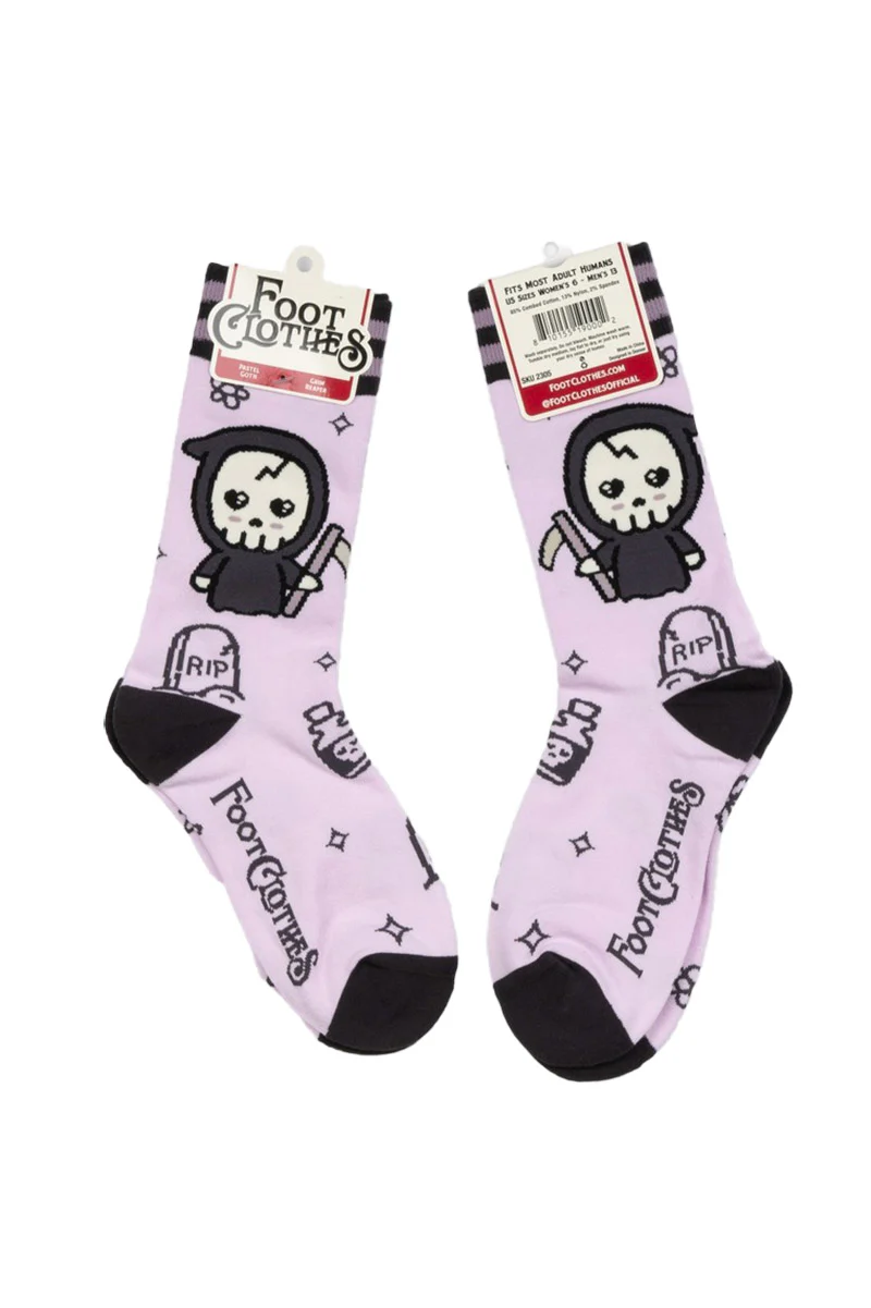 Pastel Goth Grim Reaper Crew Socks - Image 6