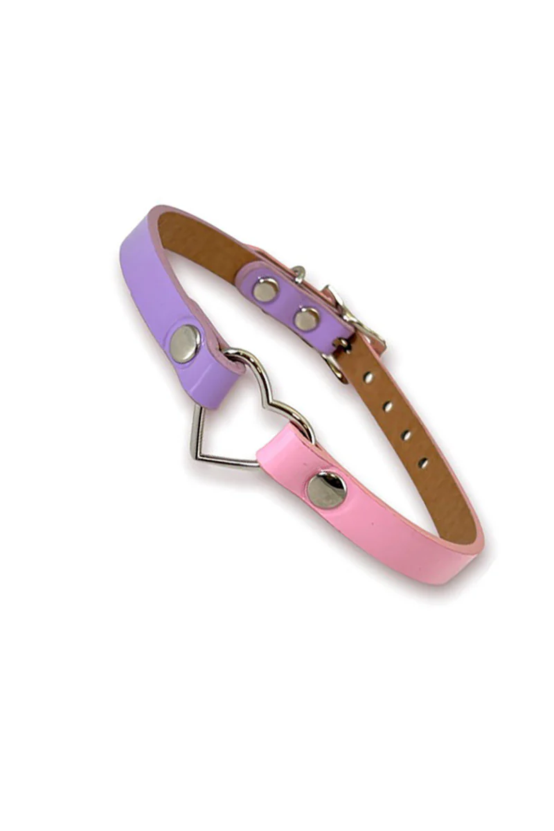 Pastel Goth Heart Choker [PINK/PURPLE] - Image 2
