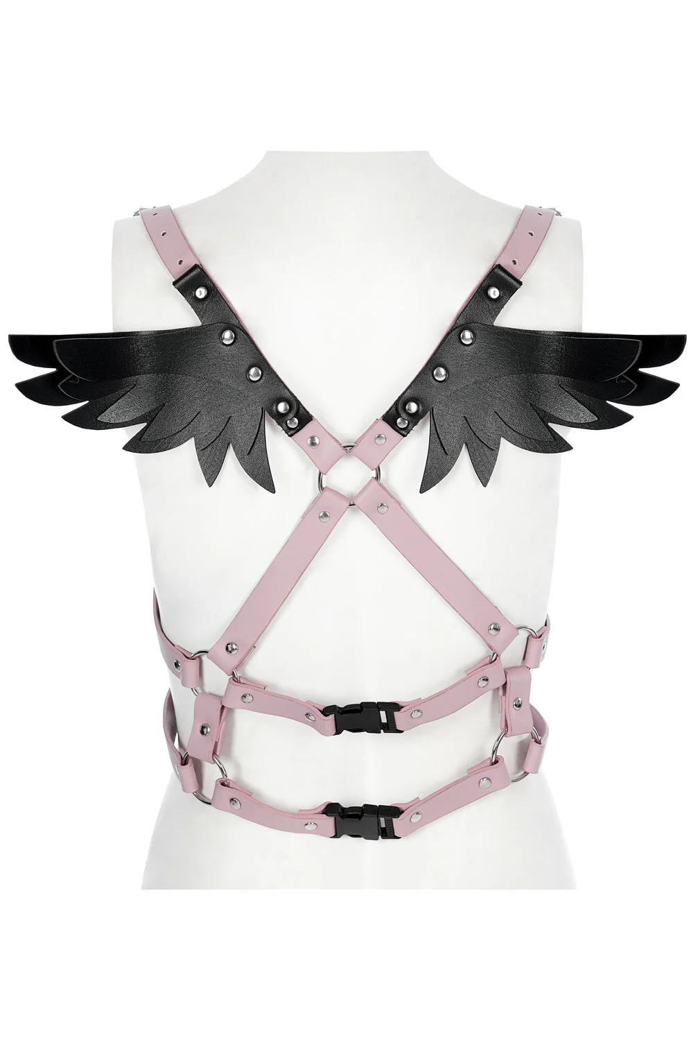 Pastel Goth Wings Harness [BLACK/PINK] - Image 4