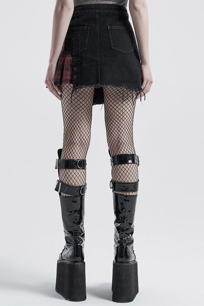 Patchwork Punk Mini Skirt - Image 3