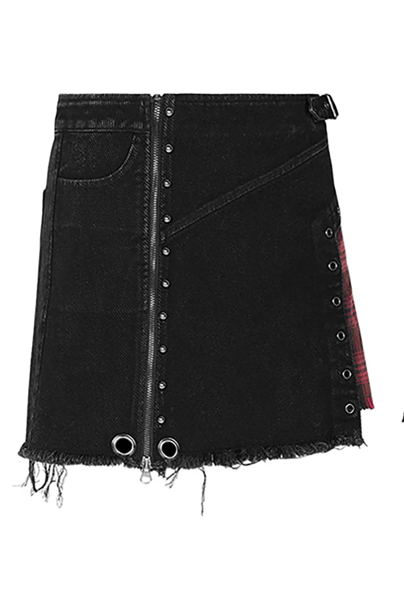 Patchwork Punk Mini Skirt - Image 5