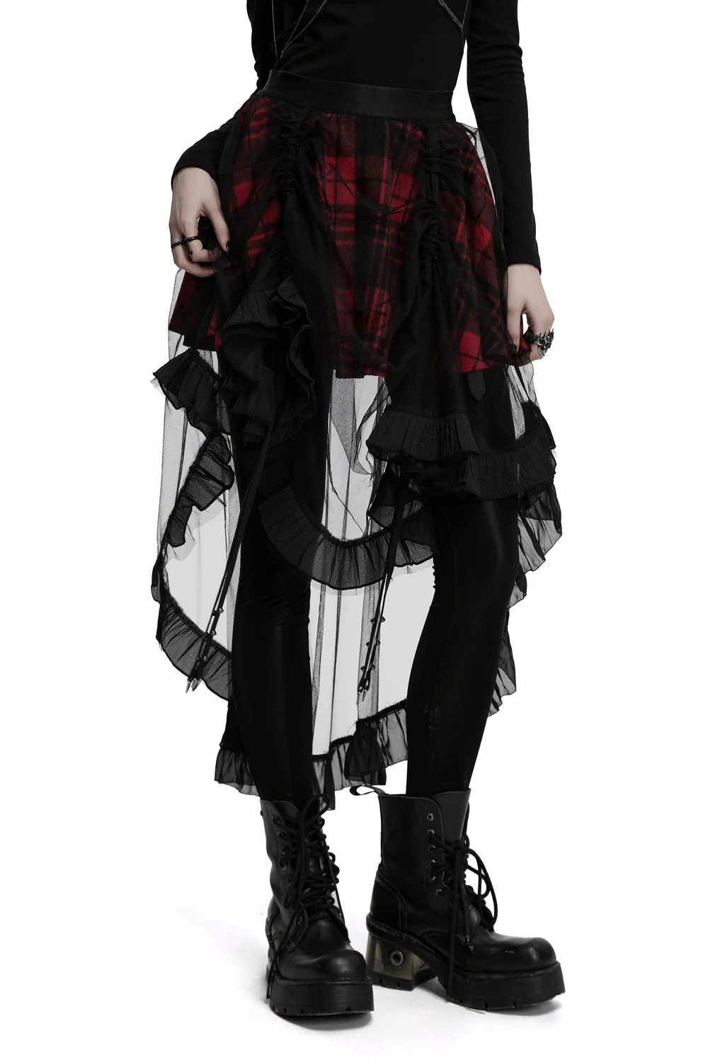 Pixie Dust Plaid Mesh Skirt - Image 2