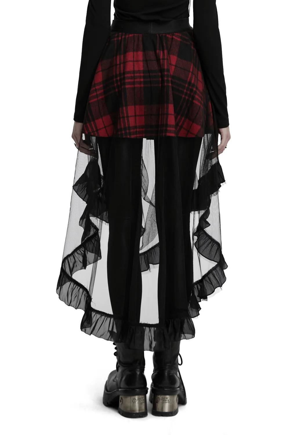 Pixie Dust Plaid Mesh Skirt - Image 3