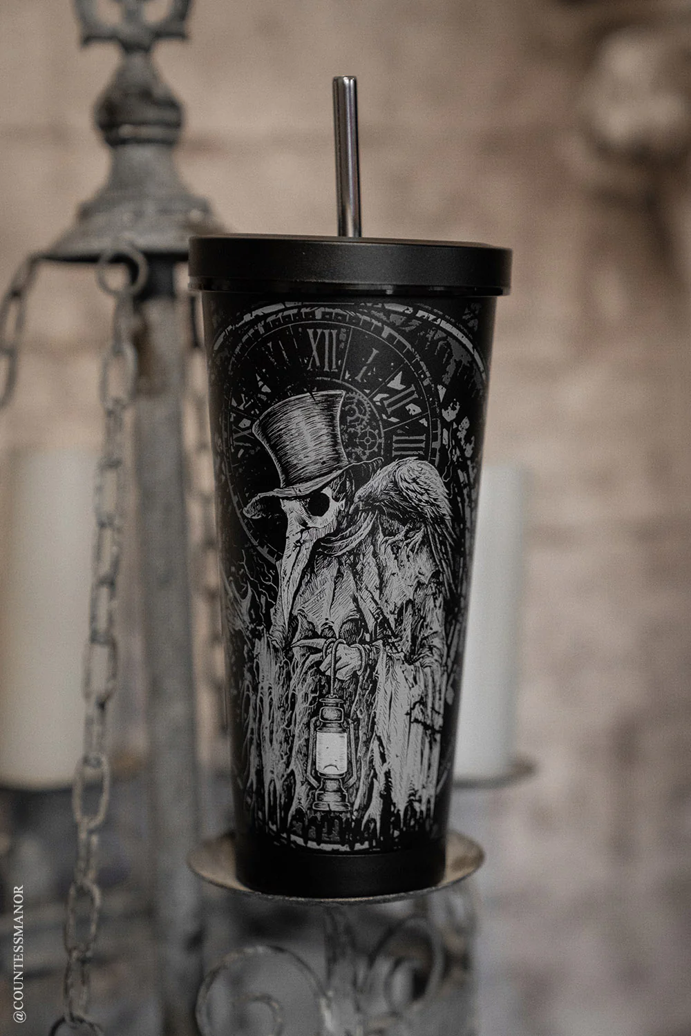 Plague Doctor Cold Brew Tumbler with Straw