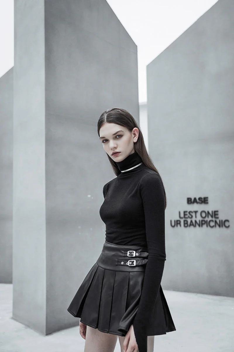 Pleather Pleated Skirt