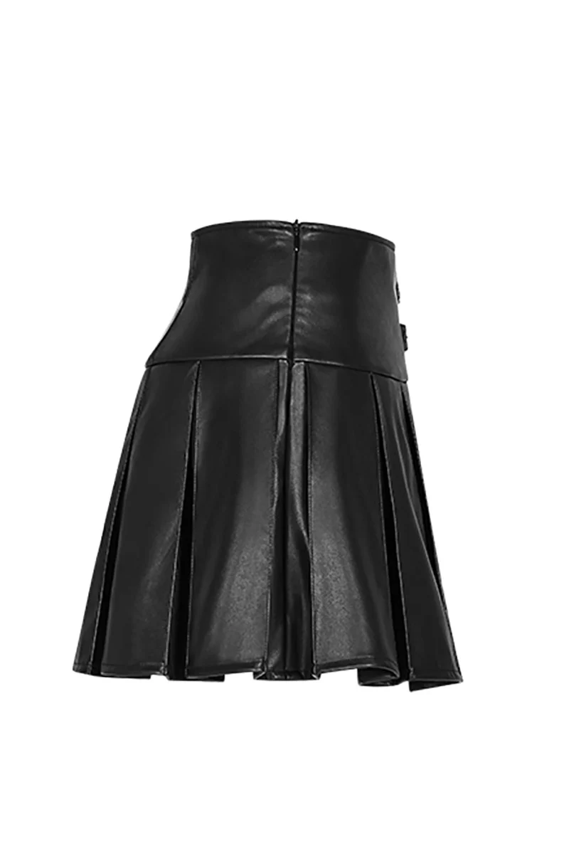 Pleather Pleated Skirt - Image 6