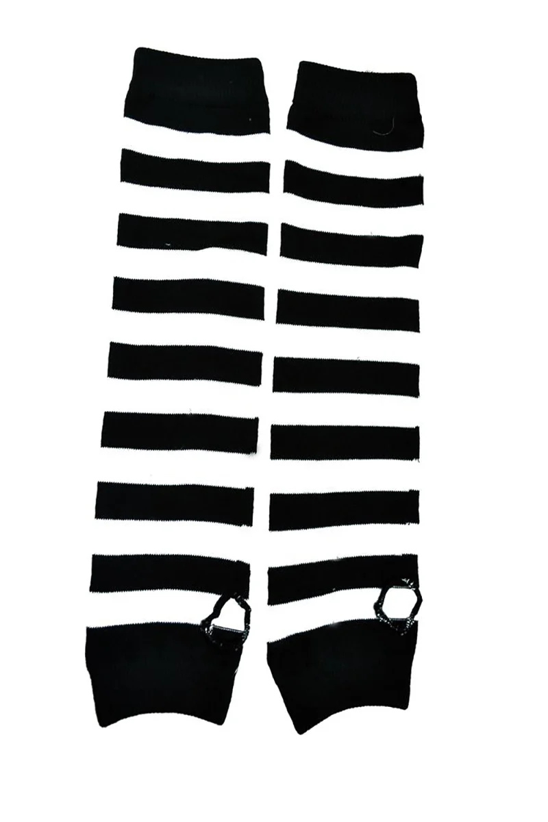 Poizen Striped Black/White Armwarmers