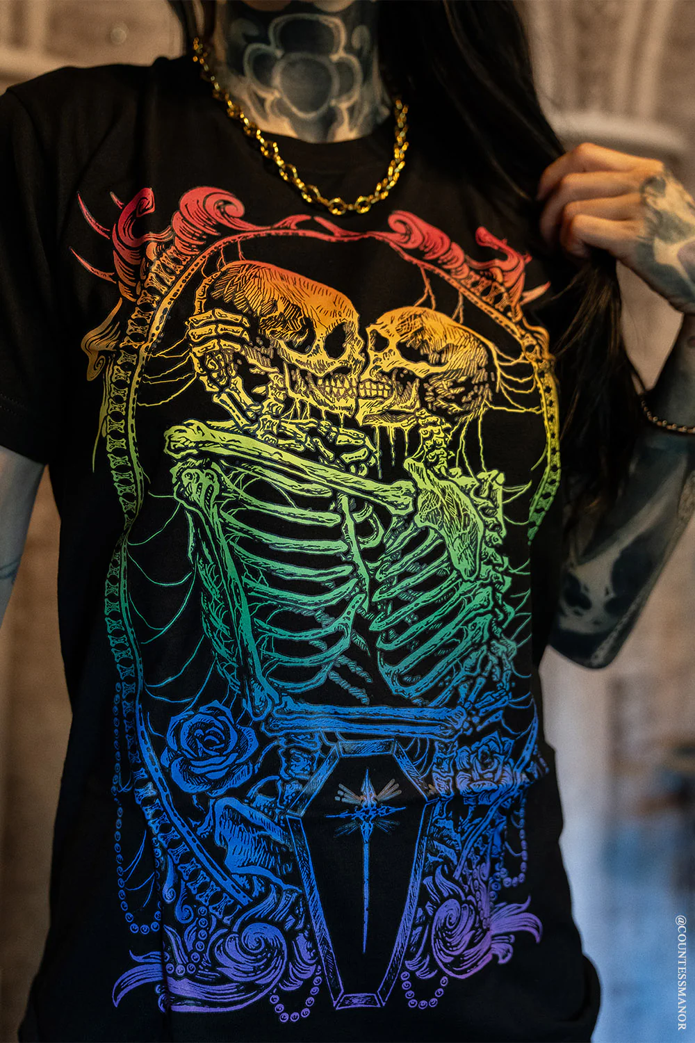 Pride Skeleton Love T-shirt [RAINBOW] - Image 9