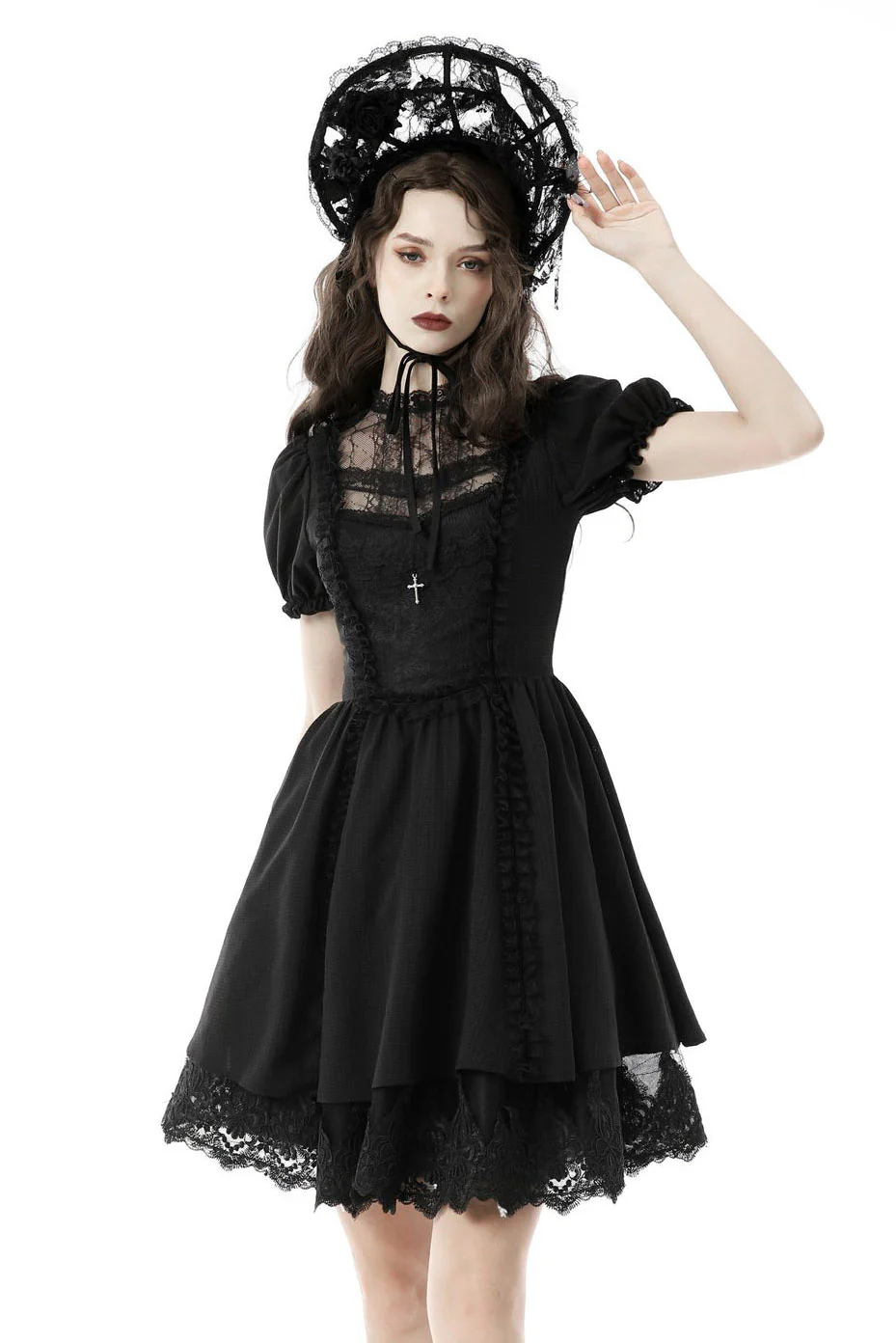 Puffed Sleeve Mini Dress