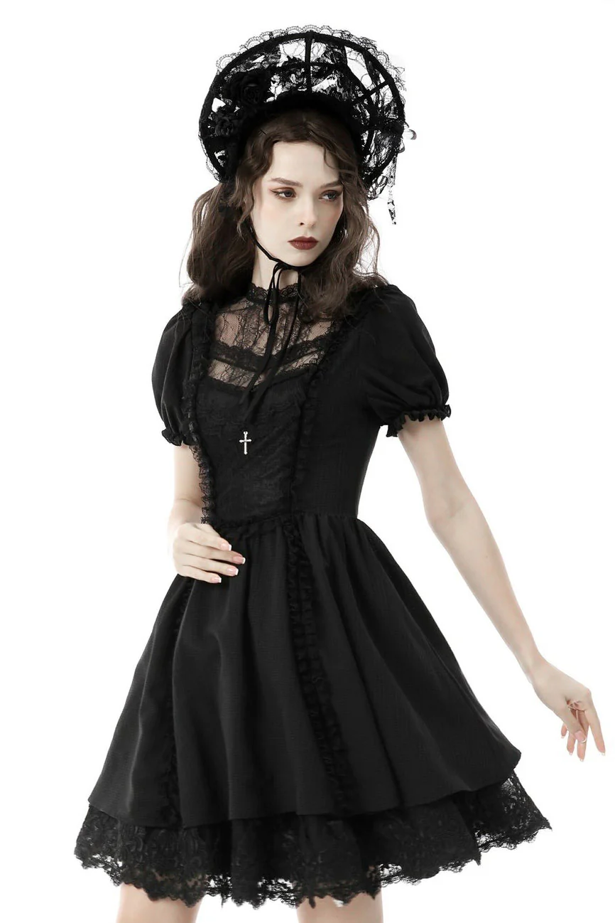 Puffed Sleeve Mini Dress - Image 2
