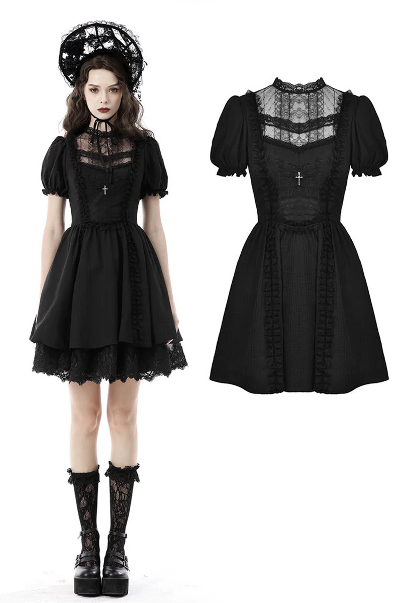 Puffed Sleeve Mini Dress - Image 3