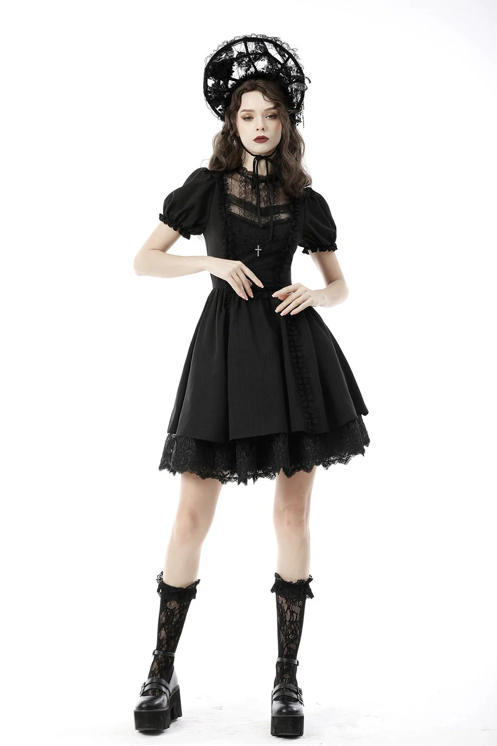 Puffed Sleeve Mini Dress - Image 7