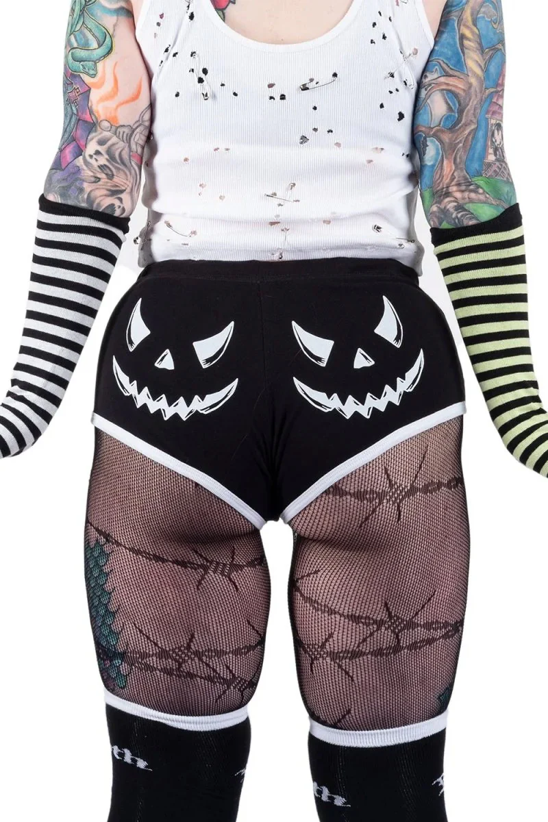 Pumpkin Face Short Shorts - Image 2