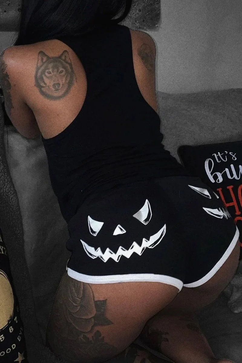 Pumpkin Face Short Shorts - Image 6