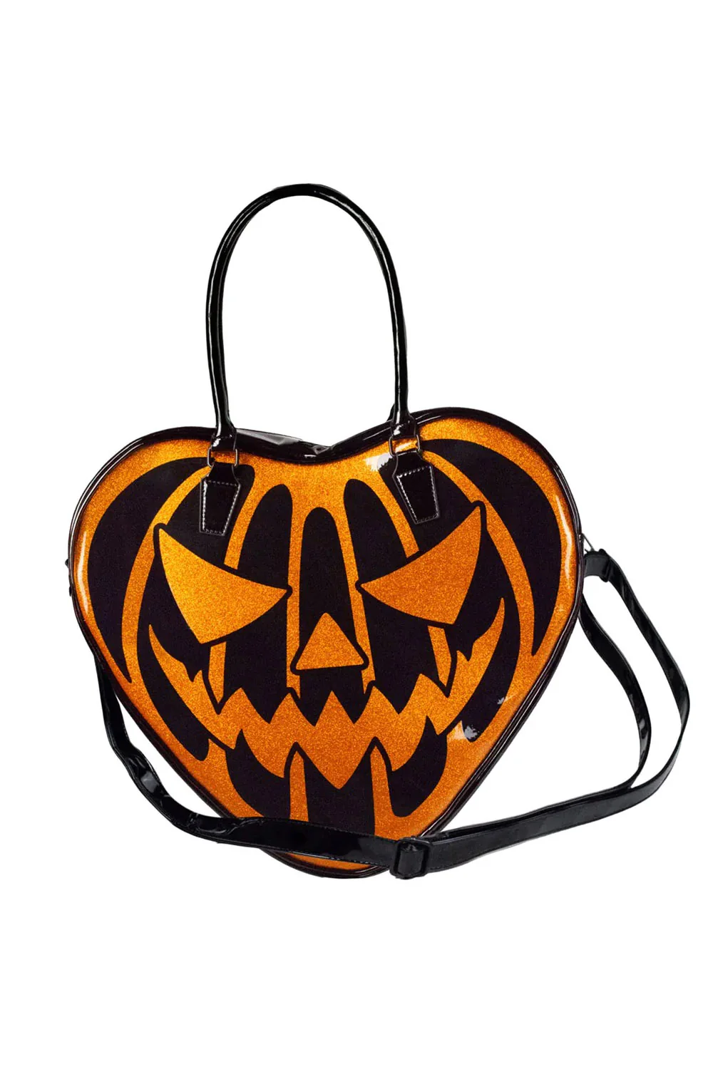 Pumpkin Glitter Heart Bag - Image 3