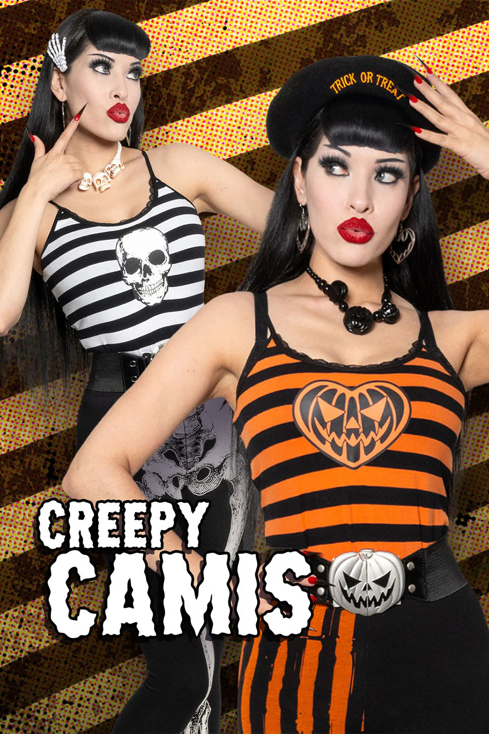 Pumpkin Striped Lace Cami Top - Image 7