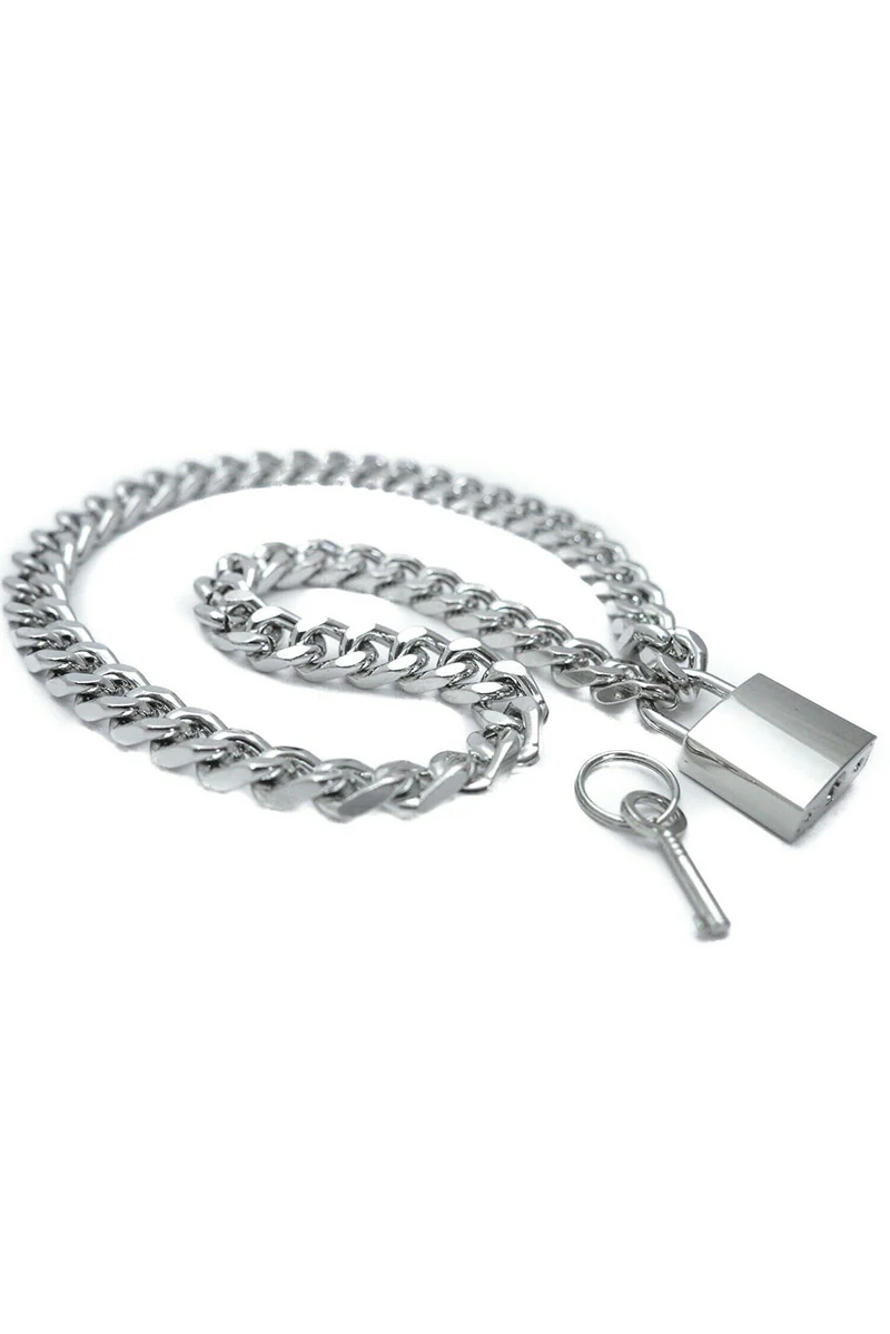 Punk Lock Chain Necklace - Image 2