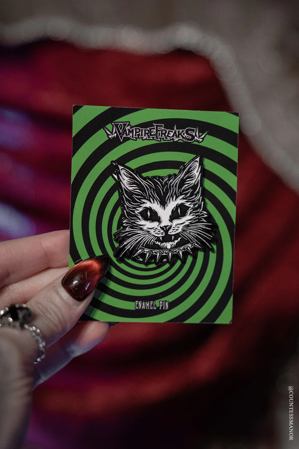 Punk Rock Kitty Enamel Pin - Image 2